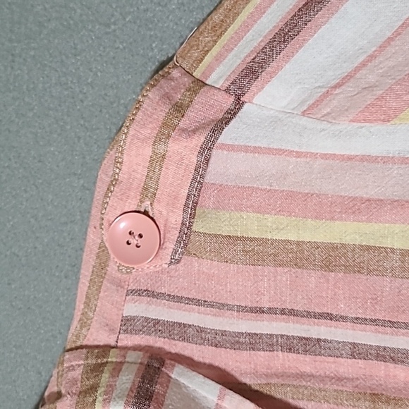 CATO Women's Pink Striped Front Zip Thin Jacket -Size Large - Picture 5 of 15